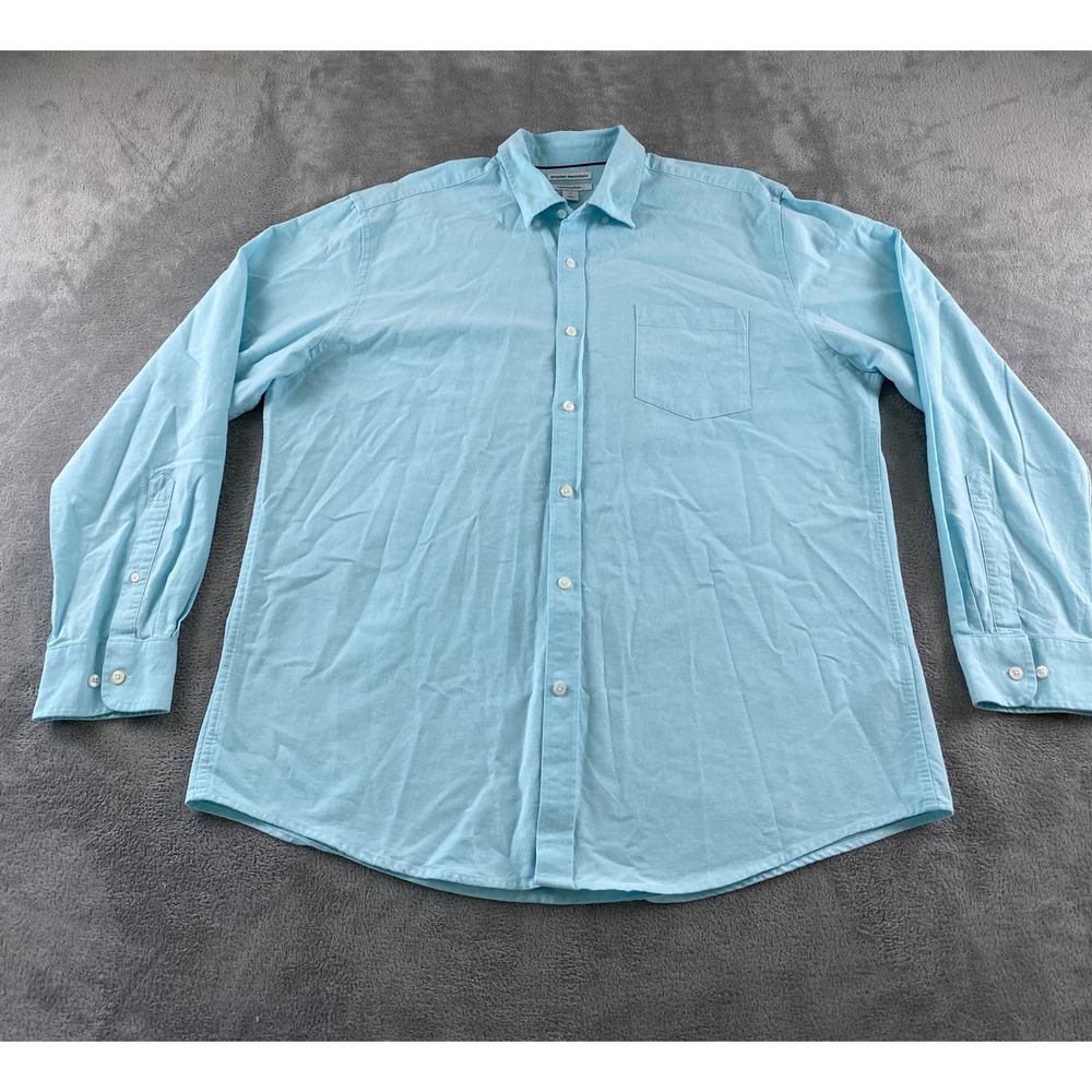 Amazon Essentials Mens Regular Fit Long Sleeve Oxford Shirt Light Blue XL - Picture 2 of 13